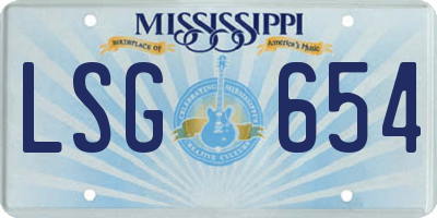 MS license plate LSG654