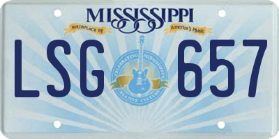 MS license plate LSG657