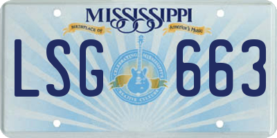 MS license plate LSG663