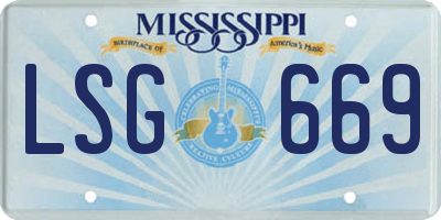 MS license plate LSG669