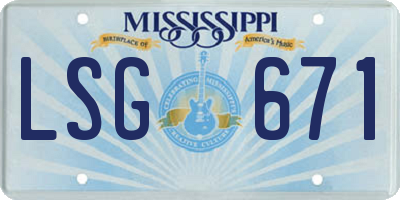 MS license plate LSG671