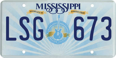 MS license plate LSG673