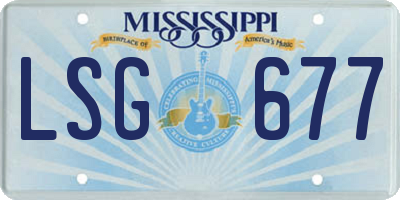 MS license plate LSG677