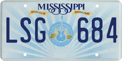 MS license plate LSG684