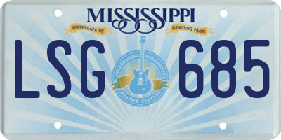 MS license plate LSG685
