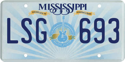 MS license plate LSG693