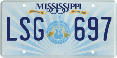 MS license plate LSG697