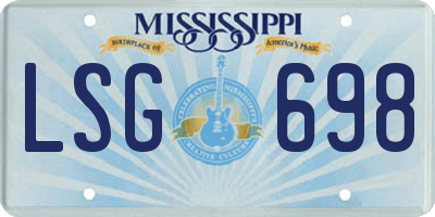 MS license plate LSG698