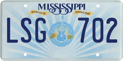 MS license plate LSG702