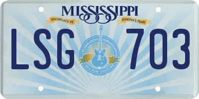 MS license plate LSG703