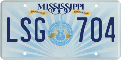 MS license plate LSG704