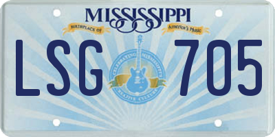 MS license plate LSG705
