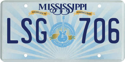 MS license plate LSG706