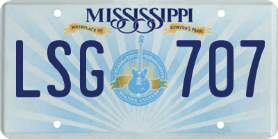 MS license plate LSG707