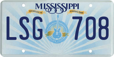 MS license plate LSG708