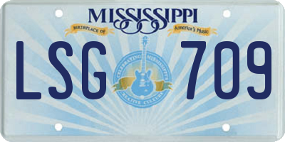 MS license plate LSG709