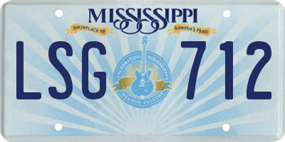 MS license plate LSG712
