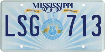 MS license plate LSG713