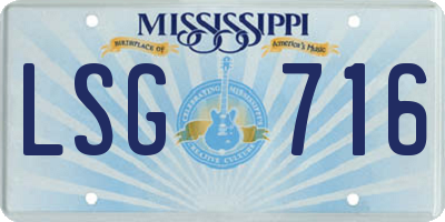 MS license plate LSG716