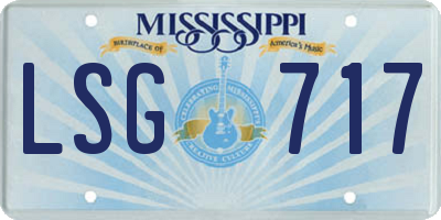 MS license plate LSG717