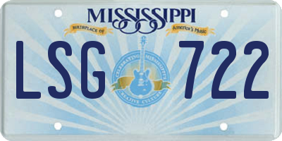 MS license plate LSG722