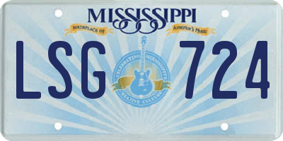 MS license plate LSG724