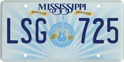 MS license plate LSG725