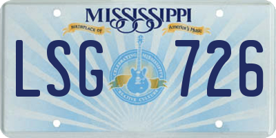 MS license plate LSG726