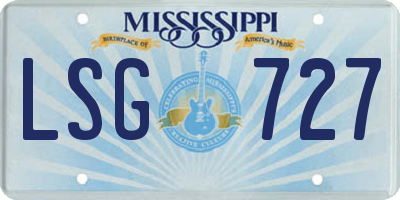 MS license plate LSG727