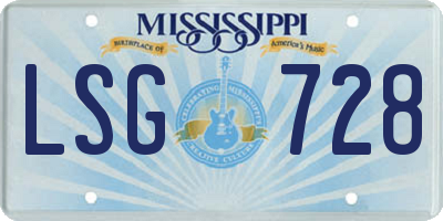 MS license plate LSG728