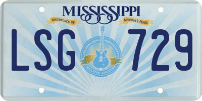MS license plate LSG729