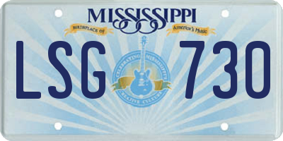 MS license plate LSG730