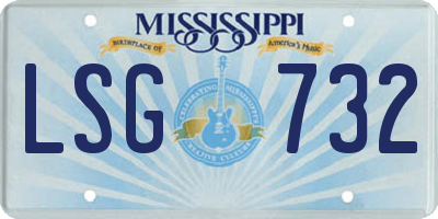 MS license plate LSG732