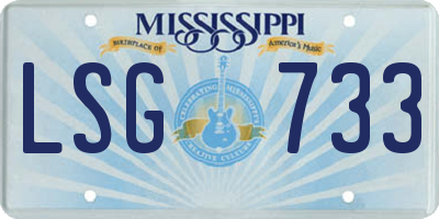 MS license plate LSG733
