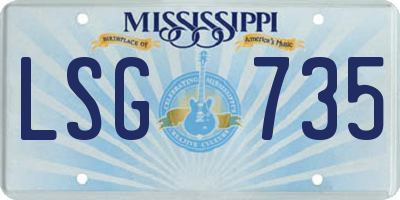 MS license plate LSG735