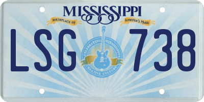 MS license plate LSG738