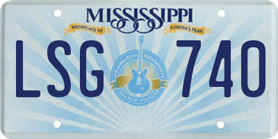 MS license plate LSG740