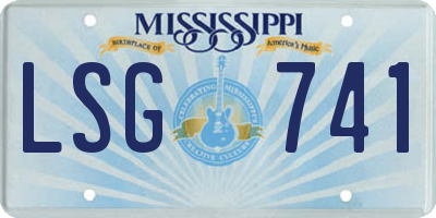 MS license plate LSG741