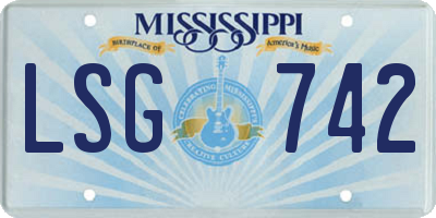 MS license plate LSG742