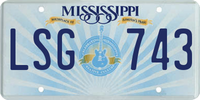 MS license plate LSG743