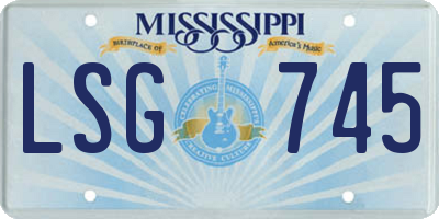 MS license plate LSG745