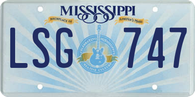 MS license plate LSG747