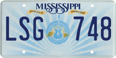 MS license plate LSG748