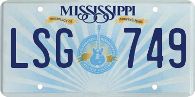 MS license plate LSG749