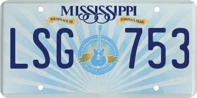 MS license plate LSG753