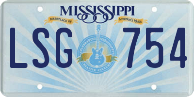MS license plate LSG754
