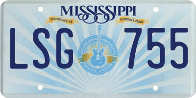 MS license plate LSG755