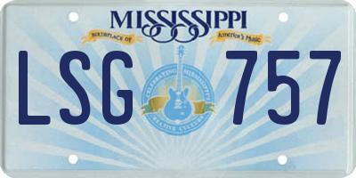 MS license plate LSG757