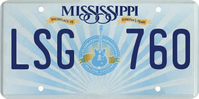 MS license plate LSG760