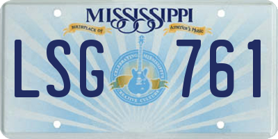 MS license plate LSG761